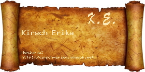 Kirsch Erika névjegykártya